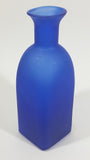 Beautiful 7 1/2" Tall Square Frosted Cobalt Blue Glass Cork Top Bottle - Treasure Valley Antiques & Collectibles