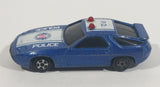 Rare 1989 Soma Flashers & Sirens Porsche 928 Police Car Blue Die Cast Toy Car Vehicle