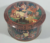 Vintage Walt Disney Productions Snow White and The Seven Dwarfs Candy Jar Mix Round Collectible Tin Container - Treasure Valley Antiques & Collectibles