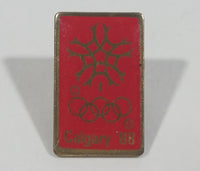 1988 Winter Olympics Calgary, Alberta Canada Small Red Gold Enamel Lapel Pin Sports Collectible - Treasure Valley Antiques & Collectibles