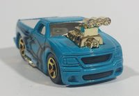 2006 Hot Wheels Big Blocks Ford Lightning Truck Teal Light Blue Die Cast Toy Car Vehicle - Treasure Valley Antiques & Collectibles