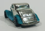 1995 Hot Wheels Speed Gleamer 3-Window '34 Turquoise Blue Chrome Die Cast Toy Car Hot Rod Vehicle - Treasure Valley Antiques & Collectibles
