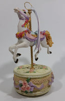 Decorative Carousel Horse on a Cake Music Box - Plays a song with a nice melody - Treasure Valley Antiques & Collectibles