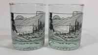 Set of 2 1942-1992 Alaska Canada Highway 50th Anniversary Scotch Whiskey Glass Cups - Treasure Valley Antiques & Collectibles