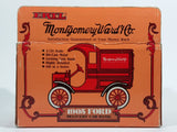 Vintage ERTL Montgomery Ward 1905 Ford Delivery Coin Bank Red 1/25 Scale Pressed Steel Locking with Key and Box - Treasure Valley Antiques & Collectibles