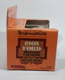 Vintage ERTL Montgomery Ward 1905 Ford Delivery Coin Bank Red 1/25 Scale Pressed Steel Locking with Key and Box - Treasure Valley Antiques & Collectibles