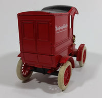 Vintage ERTL Montgomery Ward 1905 Ford Delivery Coin Bank Red 1/25 Scale Pressed Steel Locking with Key and Box - Treasure Valley Antiques & Collectibles