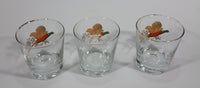 Set of 3 Vintage Libbey Pheasant Hunting Game Bird Gold Rimmed 5" Rocks Glasses - Treasure Valley Antiques & Collectibles