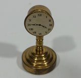 Vintage Collectible Miniature Tiny Little Brass Paper Faced Clock Ornament - Treasure Valley Antiques & Collectibles