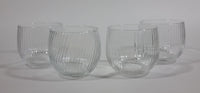 Set of 4 Ribbed Small Clear 2 3/4" Ribbed Drinking Glasses