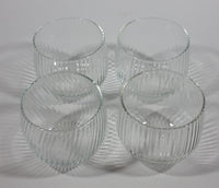 Set of 4 Ribbed Small Clear 2 3/4" Ribbed Drinking Glasses - Treasure Valley Antiques & Collectibles