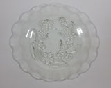 Flower Floral Decor Clear Frosted Embossed Glass 7" Dinner Plate - KIG Indonesia - Treasure Valley Antiques & Collectibles