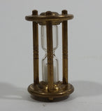 Vintage Collectible Miniature Tiny Little Brass Hour Glass Working Sand Salt Timer - Treasure Valley Antiques & Collectibles
