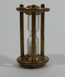 Vintage Collectible Miniature Tiny Little Brass Hour Glass Working Sand Salt Timer - Treasure Valley Antiques & Collectibles