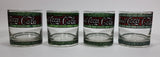 Set of 4 Vintage Collectible Coca-Cola Coke Soda Pop Beverage Red Green Stained Glass Cups - Treasure Valley Antiques & Collectibles