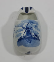 Delft Blauw Holland Hand Painted Dutch Windmill Decor 4 1/2" Ceramic Clog Shoe Ash Tray - Treasure Valley Antiques & Collectibles