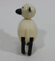 Vintage 1967 Fisher Price Little People White Black Sheep Lamb Toy Figure Hong Kong - Treasure Valley Antiques & Collectibles