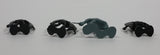 Vintage 1981 DFC Dragonriders of Styx Demons 3 Black 1 Blue Small Plastic Toy Figurines 4 Pieces
