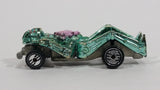 1993 Hot Wheels Speed Demons Zombot Chrome Green Blue With Pink Gun Die Cast Toy Car Soldier Robot Vehicle