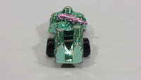 1993 Hot Wheels Speed Demons Zombot Chrome Green Blue With Pink Gun Die Cast Toy Car Soldier Robot Vehicle