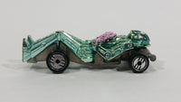 1993 Hot Wheels Speed Demons Zombot Chrome Green Blue With Pink Gun Die Cast Toy Car Soldier Robot Vehicle