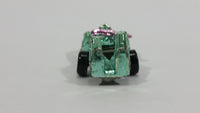 1993 Hot Wheels Speed Demons Zombot Chrome Green Blue With Pink Gun Die Cast Toy Car Soldier Robot Vehicle