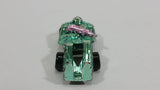 1993 Hot Wheels Speed Demons Zombot Chrome Green Blue With Pink Gun Die Cast Toy Car Soldier Robot Vehicle