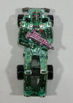 1993 Hot Wheels Speed Demons Zombot Chrome Green Blue With Pink Gun Die Cast Toy Car Soldier Robot Vehicle