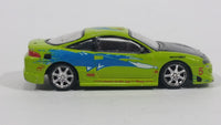 2002 Racing Champions Fast & Furious Paul Walker's Lime Green 1995 Mitsubishi Eclipse GSX Turbo Toy Import Race Car Vehicle - Missing the Spoiler