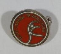 Vintage Skate Canada 1978 Vancouver Ice Figure Skating Small Little Round Collectible Enamel Pin - Treasure Valley Antiques & Collectibles