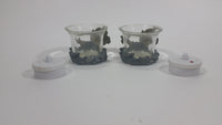 Set of 2 Resin Wolves Wolf Candle Holders With Electronic Candles - Treasure Valley Antiques & Collectibles