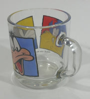 1994 Warner Bros. Looney Tunes Bugs Bunny Daffy Duck Tazmanian Devil Clear Glass Drinking Cup with Handle - Treasure Valley Antiques & Collectibles