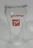 Vintage 1980s 7-Up The Uncola Soda Pop Beverage Upside Down Unique Clear Glass Drinking Cup Collectible