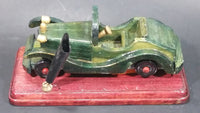 Vintage Wooden Dark Green Antique Car Pen Holder on Wood Base People's Republic of China - Treasure Valley Antiques & Collectibles