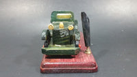 Vintage Wooden Dark Green Antique Car Pen Holder on Wood Base People's Republic of China - Treasure Valley Antiques & Collectibles