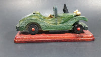 Vintage Wooden Dark Green Antique Car Pen Holder on Wood Base People's Republic of China - Treasure Valley Antiques & Collectibles