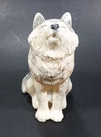 Wolf Sitting and Howling Light Weight Resin Animal Figurine 4 1/2" Tall - Treasure Valley Antiques & Collectibles