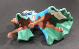 1997 Britains Die Cast Jousting Medieval Knight on Blue Draped Brown Horse Figure - Jousting stick broken off - Treasure Valley Antiques & Collectibles