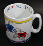 Collectible M & M's Chocolate Candy White Colorful "Laughing It Up" Over-sized Coffee Hot Chocolate Mug - Treasure Valley Antiques & Collectibles