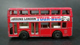 Vintage 1986-1991 Matchbox Leyland Titan Around London Tour Bus Double Decker Red Die Cast Toy Car Vehicle