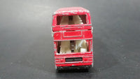 Vintage 1986-1991 Matchbox Leyland Titan Around London Tour Bus Double Decker Red Die Cast Toy Car Vehicle