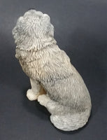 Wolf Sitting and Looking Around Light Weight Resin Animal Figurine 4 1/4" Tall - Treasure Valley Antiques & Collectibles