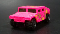 1996 Hot Wheels Mod Bod Humvee Bright Pink Peace Love Die Cast Toy SUV Car Vehicle - Treasure Valley Antiques & Collectibles