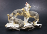 Wolf Pack of 3 Wolves on Snow Covered Rocks Decorative Resin Sculpture Figurine Made in China - Treasure Valley Antiques & Collectibles