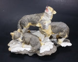 Wolf Pack of 3 Wolves on Snow Covered Rocks Decorative Resin Sculpture Figurine Made in China - Treasure Valley Antiques & Collectibles