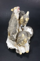 Wolf Pack of 3 Wolves on Snow Covered Rocks Decorative Resin Sculpture Figurine Made in China - Treasure Valley Antiques & Collectibles