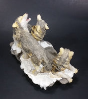 Wolf Pack of 3 Wolves on Snow Covered Rocks Decorative Resin Sculpture Figurine Made in China - Treasure Valley Antiques & Collectibles