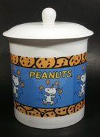 Vintage United Features Syndicate Peanuts Snoopy Cartoon Character White Ceramic Lidded Cookie Jar Collectible - Treasure Valley Antiques & Collectibles