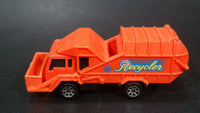 1992 Hot Wheels Recycling Truck Orange Die Cast Plastic Toy Car Vehicle with Moving Dumper - Treasure Valley Antiques & Collectibles