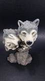 Wolves Heads Wolf Couple Cuddling 8" Tall Decorative Resin Sculpture - Treasure Valley Antiques & Collectibles